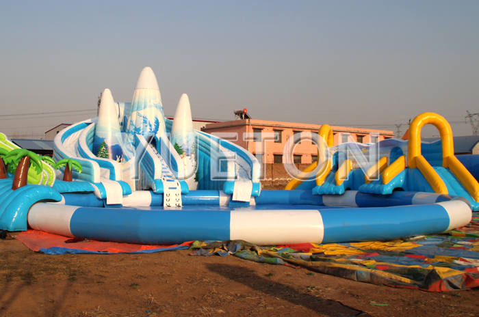 Inflatable water slide and pool park