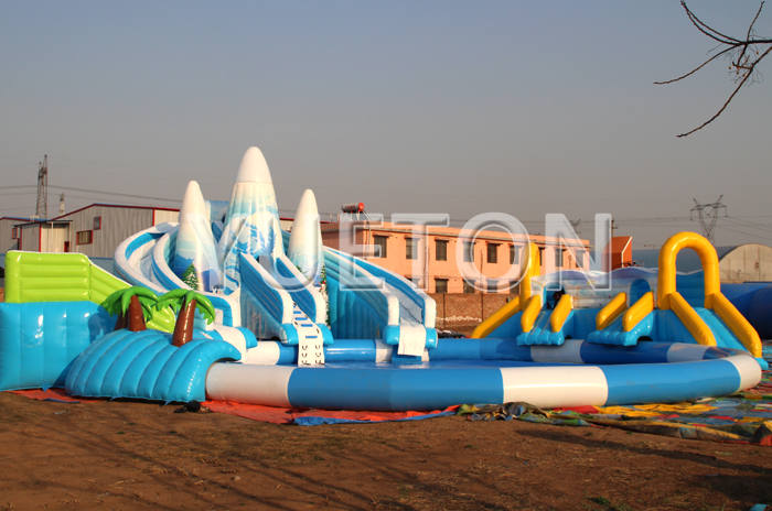 Inflatable water slide and pool park